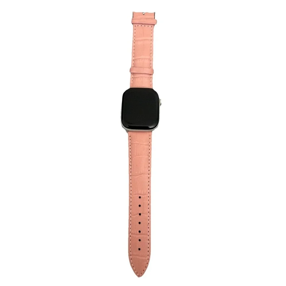 unbranded Unisex's Genuine Leather  Smartwatch Watch Band Pink Size 38-40 MM New